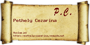 Pethely Cezarina névjegykártya